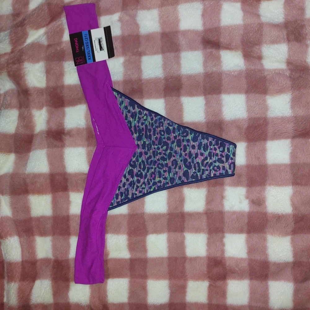 Purple and Blue Leopard Print Thong